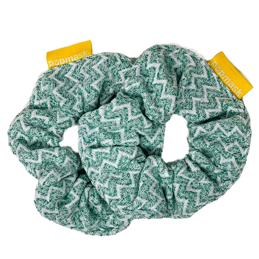 2 Packs of Soft Microfibre Scrunchies - Green