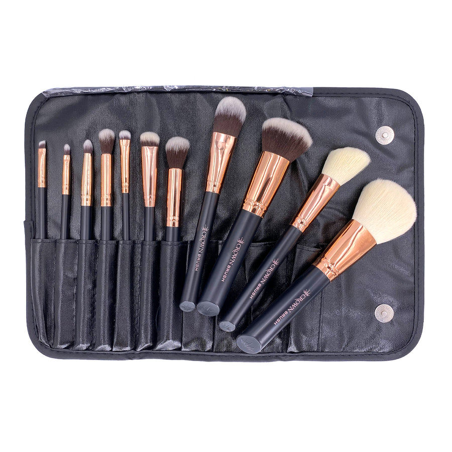 CROWNBRUSH ROSE GOLD MAKEUP BRUSH SET